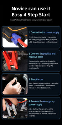 Vehicle Battery Jump Starter Pack With USB Port LED Light Warning Light Car Jump Starter Air Compressor For Car Tires