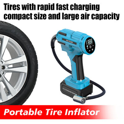 Battery Powered Portable Tire Inflator 0-150 PSI Wireless 12V  With Digital  Display Emergency Jump Starter
