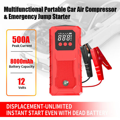 300A - 500A Automobile Battery Jump Starter 6000mAh Car Emergency Start Power Supply MultifunctionEmergency Car Jump Starter with Smart Digital Features, LED Light, Warning Light & SOS