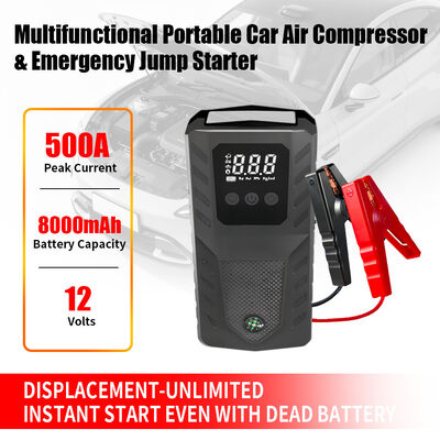 Portable Emergency Car Battery Jump Starterwith Rechargeable Design, LED Light, Warning Light & SOS Diesel Gasoline Automobile Jump Starters 22.2Wh 26.64Wh 29.6Wh Emergency Start Power Supply