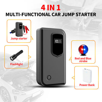 Multi Functional Car Battery Jump Starter Pack High Power 6400mAh Automobile Power Supply Digital SmartJump Starter for Car with LED Light, Warning Light, SOS & Emergency Battery Power