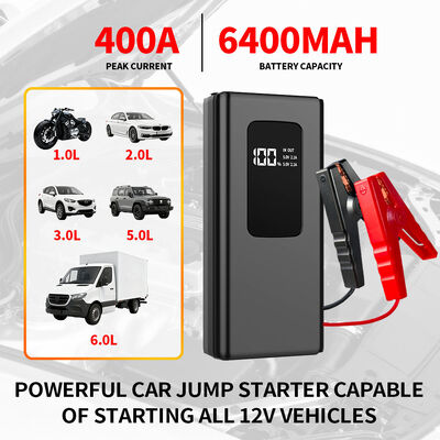 Automobile Emergency Mobile Power Supply 16000mAh 14.8V Portable Emergency Jump Starter SmartEmergency Car Battery Jump Starter with LED Light, Warning Light, SOS & Rechargeable Portability