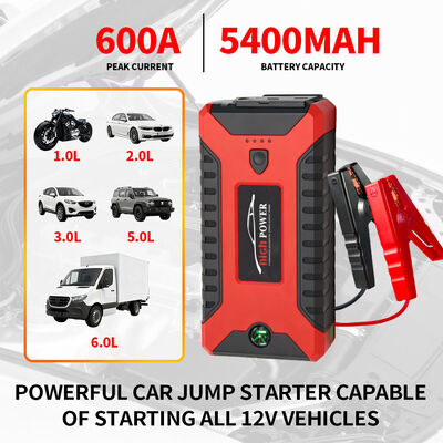 5400mAh Automobile 2 In 1 Jump Starter With Air Compressor 300A - 600A Portable Car Battery Charger Jump Starter SmartRechargeable Jump Starter + LED Light, Warning Light, SOS & MultifunctionEmergency