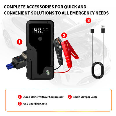 Intelligent Automobile Jump Starters 6400MAH 12V Portable Car Jump Starter Power Bank MultifunctionEmergency Car Battery Jump Starter with Smart Digital LED Light, Warning Light & SOS