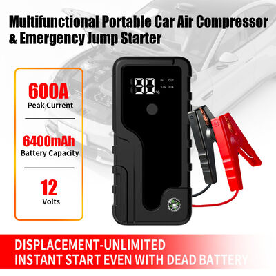 Intelligent Automobile Jump Starters 6400MAH 12V Portable Car Jump Starter Power Bank MultifunctionEmergency Car Battery Jump Starter with Smart Digital LED Light, Warning Light & SOS