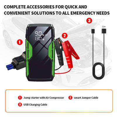 6400mAh 12V Vehicle Battery Jump Starter Portable Car Battery Booster Jump Starter Power Bank Portable Emergency Car Battery Jump Starterwith SmartLED Light, Warning Light, SOS & Rechargeable Multifun