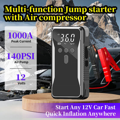 Emergency Jump Starter and Air Compressor All-in-One , 12V Car Battery Booster , Multi-function Vehicle Power Bank