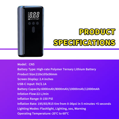 Portable Car Jump Starter with Air Compressor Multi-Function Emergency Power LED Light for Dead Battery