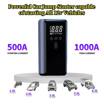 Portable Car Jump Starter with Air Compressor Multi-Function Emergency Power LED Light for Dead Battery