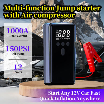 Portable Car Jump Starter with Air Compressor Multi-Function Emergency Power LED Light for Dead Battery