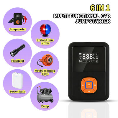 2400A Peak Current Jump Starter with 150 PSI Air Compressor and 16000mAh Battery Capacity Emergency Kit for 12V Vehicles