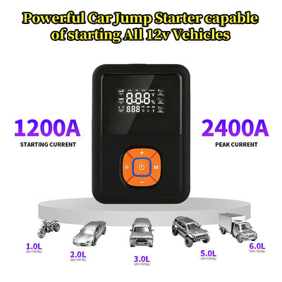 2400A Peak Current Jump Starter with 150 PSI Air Compressor and 16000mAh Battery Capacity Emergency Kit for 12V Vehicles