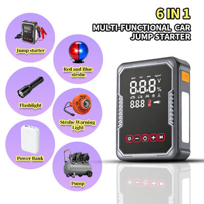 Portable 2400A Peak Current Car Jump Starter with 150PSI Air Compressor and 8000mAh Battery Booster for Cars SUVs Trucks