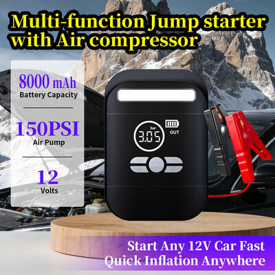 8000mAh Multi-Function Jump Starter and Battery Booster Pack with 150 PSI Tire Inflator Pump