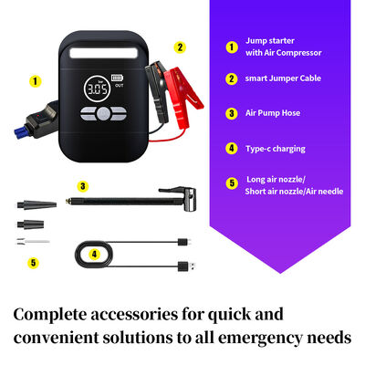 8000mAh Multi-Function Jump Starter and Battery Booster Pack with 150 PSI Tire Inflator Pump