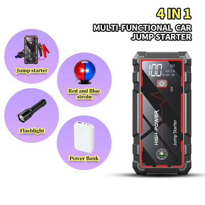 600A Peak 12V Car Jump Starter with 6400mAh Portable Power Bank and Multi-Function Emergency Features