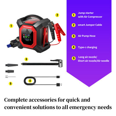 64000mAh 24V Jump Starter with 2000A Peak Current and QC3.0 Fast Charge for Trucks and SUVs