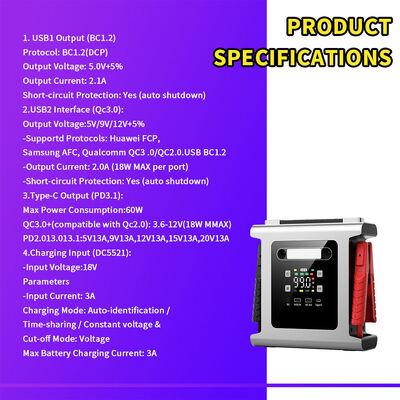 Emergency Car Battery Booster 60000mAh 12V/24V Jump Box with Built-in Air Pump for All Vehicles