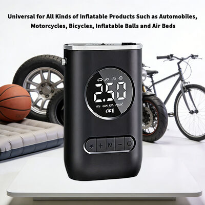 Compact Portable Tire Inflator with 150 PSI Wireless Air Compressor and Digital Pressure Display Powered by Dual 2000mAh Lithium Battery