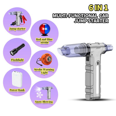 600A Peak Current Car Jump Starter with 8000mAh Battery and Air Compressor for 12V Vehicles