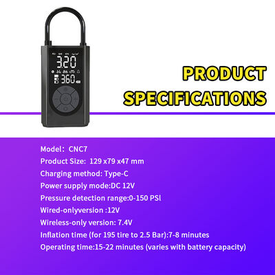 Smart Dual-Mode Portable Tire Inflator with Digital LCD Display and Preset Inflation Modes