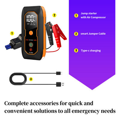 6000mAh Car Jump Starter with 2500A Maximum Instantaneous Current and 4-in-1 Multi-Function Design