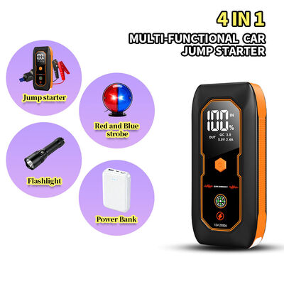 6000mAh Car Jump Starter with 2500A Maximum Instantaneous Current and 4-in-1 Multi-Function Design