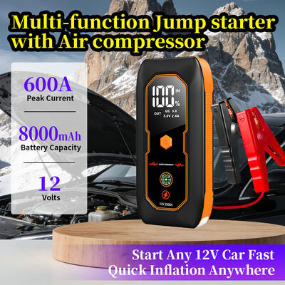 6000mAh Car Jump Starter with 2500A Maximum Instantaneous Current and 4-in-1 Multi-Function Design