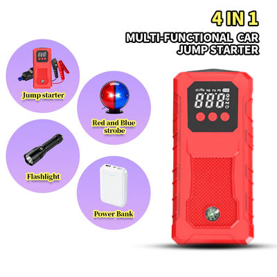 8000mAh Multi Functional Jump Starter with 500A Peak Current and Air Compressor for Emergency Vehicle Starting