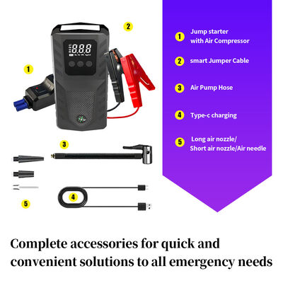 Multi-Function Jump Starter with 500A Peak and 8000mAh Portable Power Bank for Cars