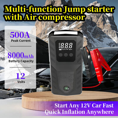 Multi-Function Jump Starter with 500A Peak and 8000mAh Portable Power Bank for Cars