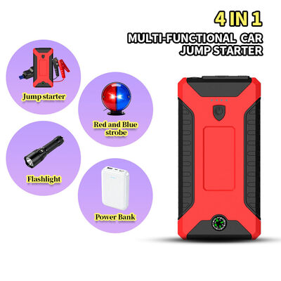 Portable 600A Peak Car Jump Starter with 5400mAh Battery and Air Compressor for Emergency Vehicle Boost