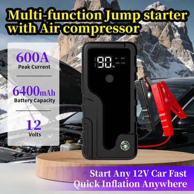 6400mAh High-Density Lithium Polymer 4-in-1 Multi-Function Jump Starter with 600A Peak Current and Portable Power Hub