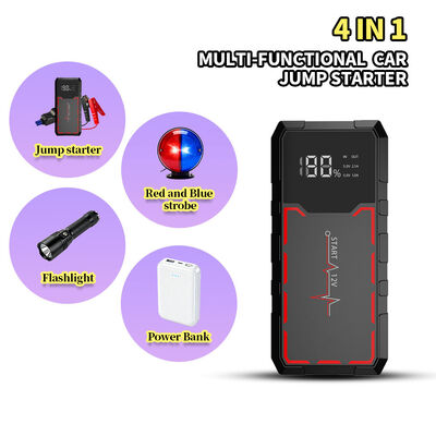 6400mAh Multi-Function Jump Starter with 300A Starting Current and Air Compressor for Emergency Car Battery Boosting