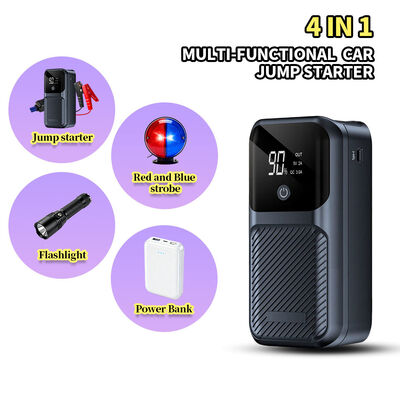 12000mAh 500A Peak 4-in-1 Multi Functional Jump Starter with Air Compressor, Power Bank & Emergency Strobe