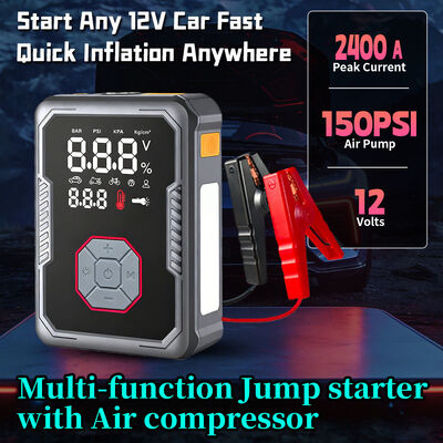 6-in-1 Functionality Jump Starter with 2400A Peak Current and 16000mAh Battery Capacity for Cars and Trucks