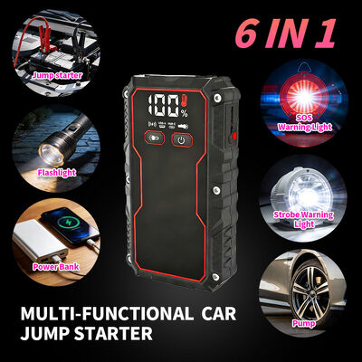 750A 10000mAh 150PSI Multi Functional Car Jump Starter with Air Compressor & LED Flashlight
