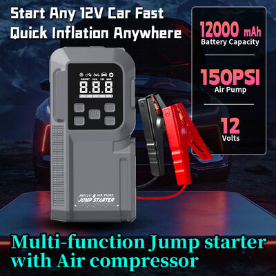 800A Peak Current Jump Starter with 150PSI Air Compressor and 12000mAh Power Bank for Cars and Trucks