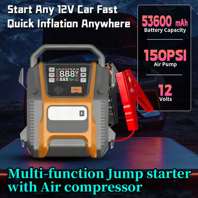 53600mAh Jump Starter with 150PSI Air Compressor and 6000A Peak Current for Emergency Power Pack