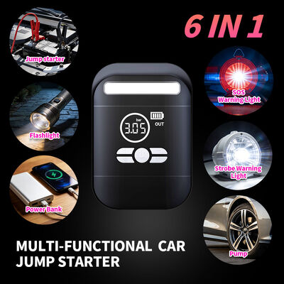 8000mAh 12V Jump Starter with 150 PSI Air Compressor and 1000A Peak Current for Car Battery Boosting