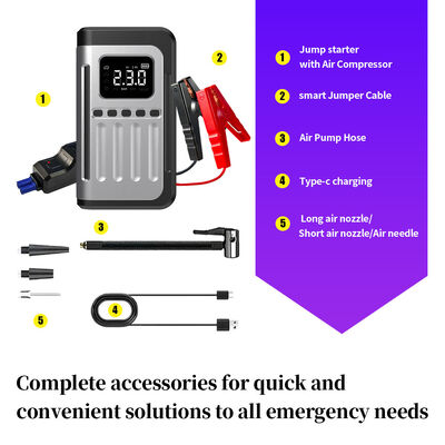 8000mAh Portable Car Emergency Jump Starter with Battery Power Supply and Charging Function