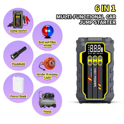 Multifunction 12V Car Battery Jump Starter and Air Compressor Power Bank 8000mAh