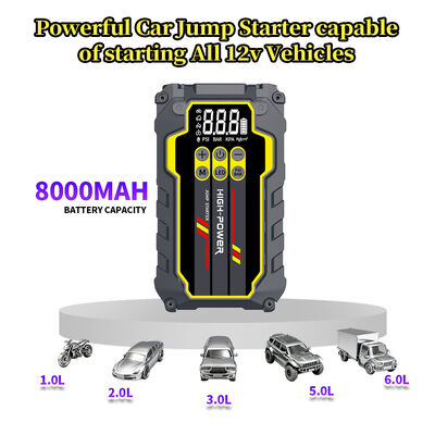 Multifunction 12V Car Battery Jump Starter and Air Compressor Power Bank 8000mAh