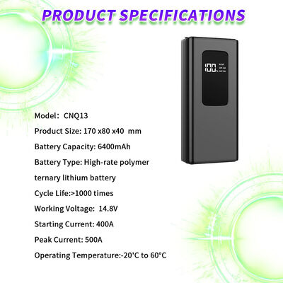 Compact 4-in-1 12V Car Emergency Jump Starter Power Bank