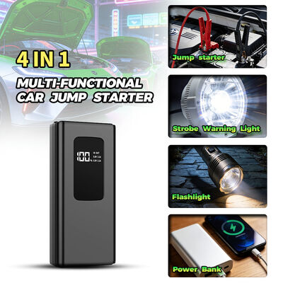 Compact 4-in-1 12V Car Emergency Jump Starter Power Bank
