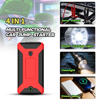 4-in-1 Compact Car Jump Starter Power Bank 600A Peak 12V Emergency Booster with LED Flashlight