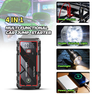 6400mAh 12V Car Emergency Jump Starter with 600A Peak Current for Fast Vehicle Starting