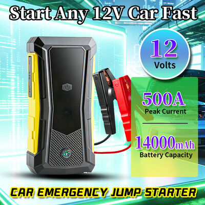 1200A Peak Current Emergency Jump Starter with 12000mAh Battery Capacity and Built-in Air Compressor
