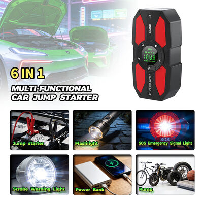 600A Peak Current 12V Multi Functional Jump Starter with 150PSI Air Compressor and Digital Display