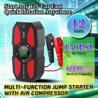 600A Peak Current 12V Multi Functional Jump Starter with 150PSI Air Compressor and Digital Display
